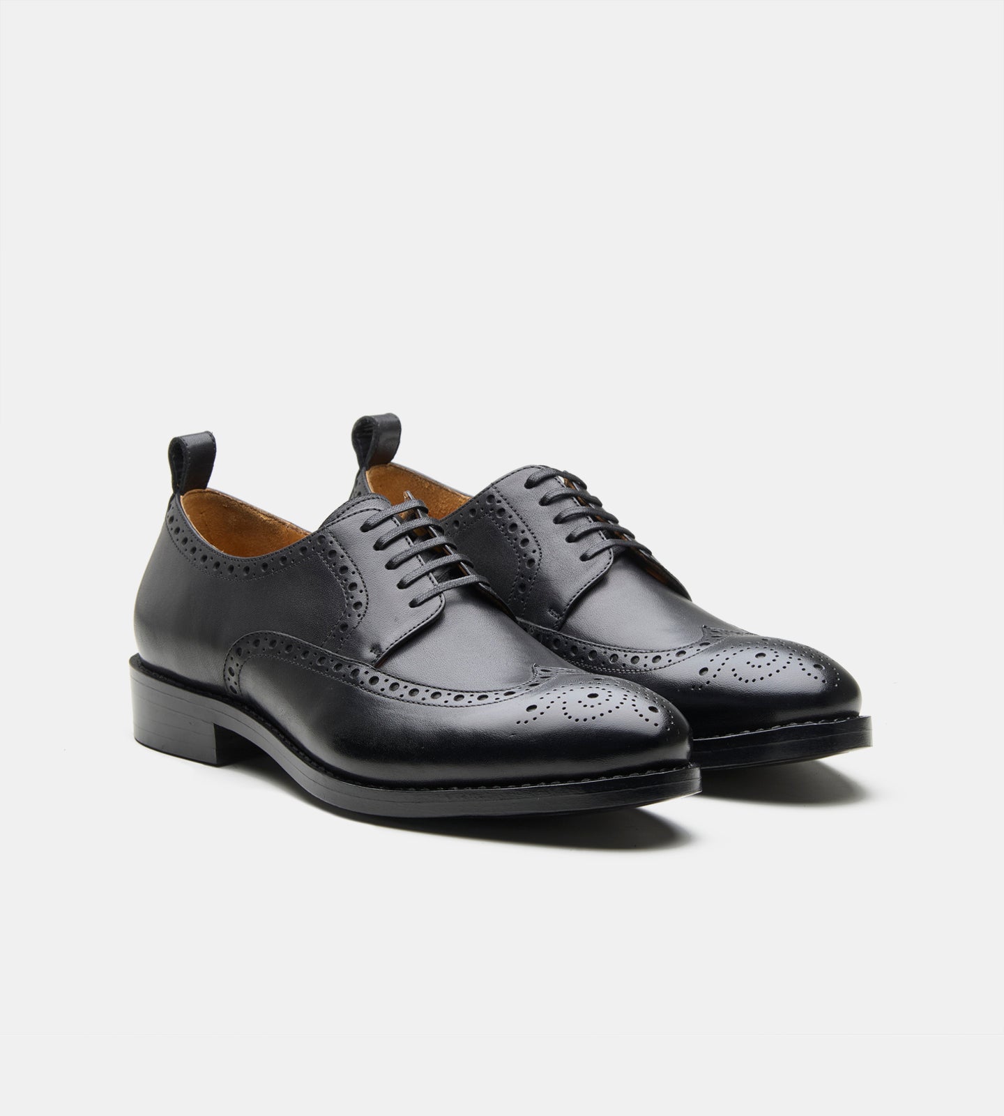 Hand-Welted Black Wingtip Derby
