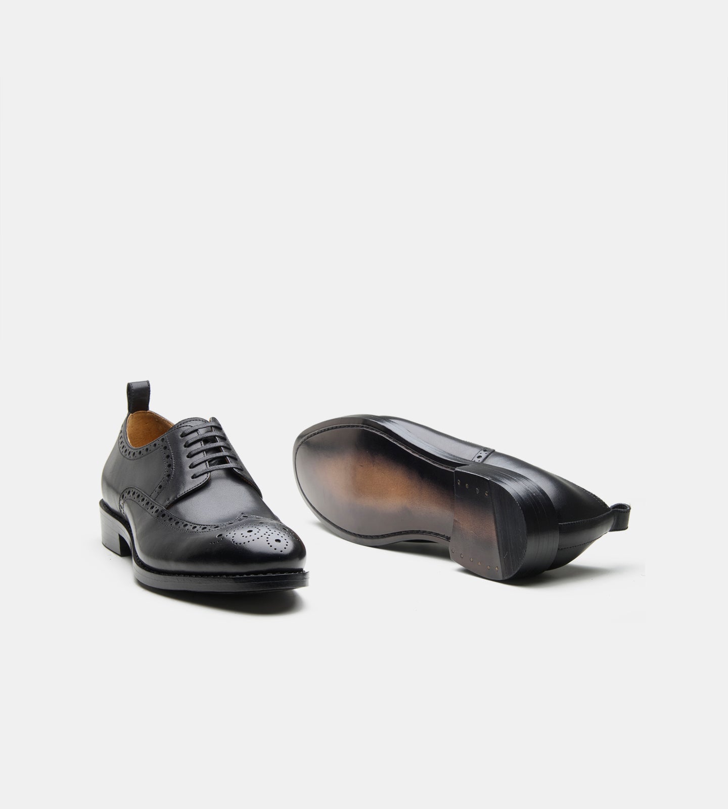 Hand-Welted Black Wingtip Derby