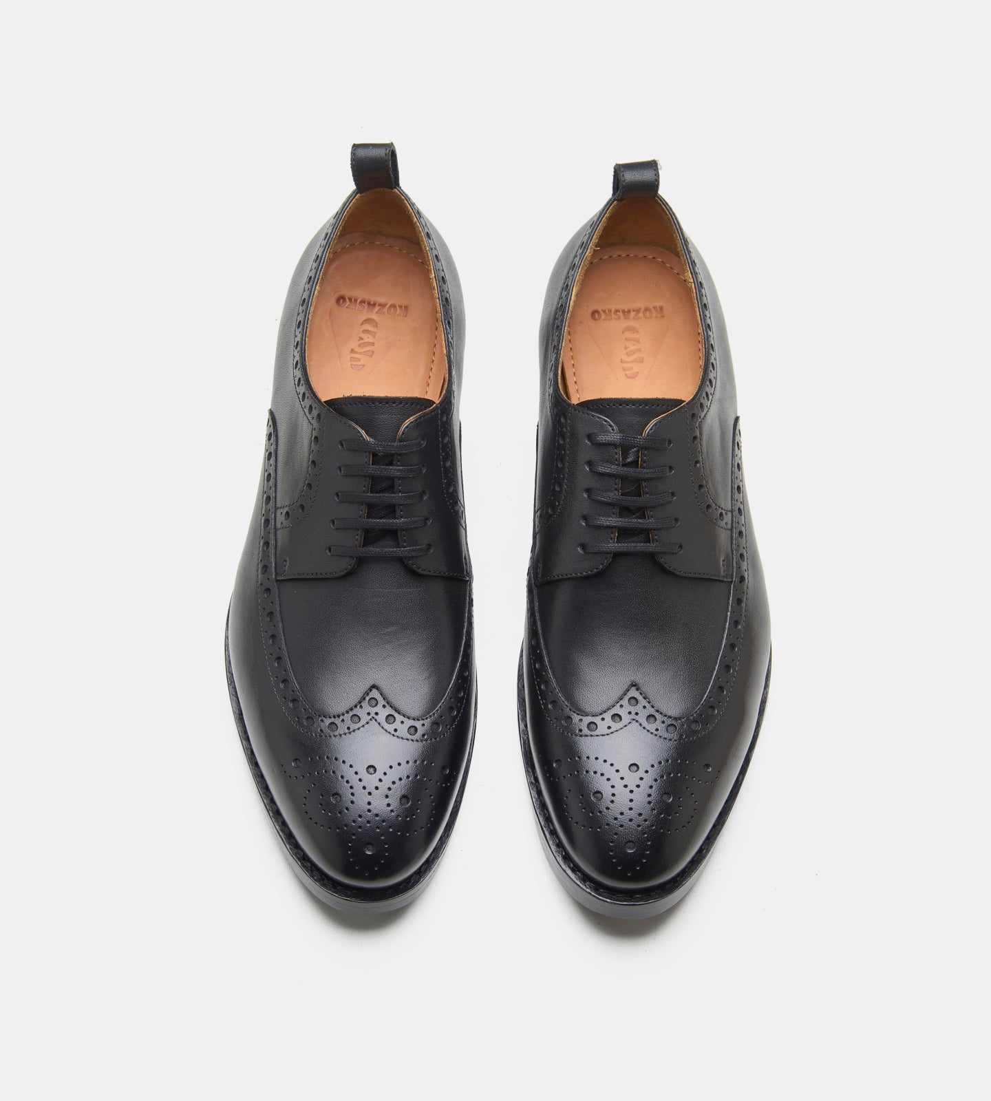 Hand-Welted Black Wingtip Derby