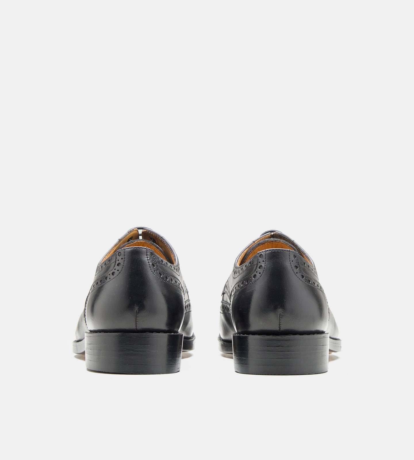 Hand-Welted Black Wingtip Derby Shoe