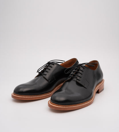 Hand-Welted Black Plain Toe Blucher