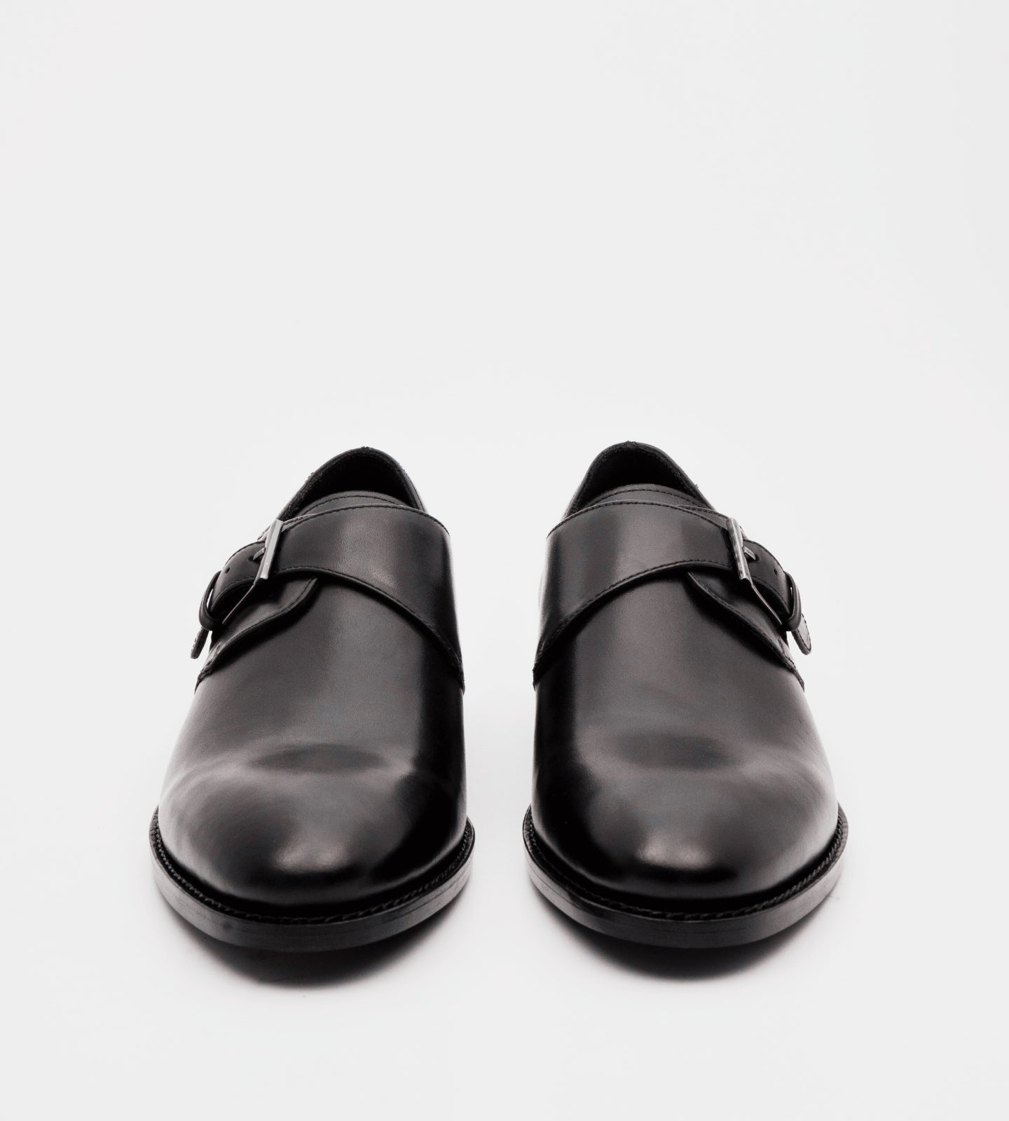 Hand Welted Single Strap Black Monks