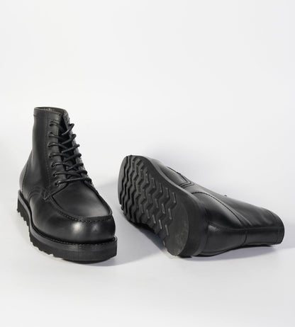 Hand-Welted Black Oiled Leather Moctoe Boot