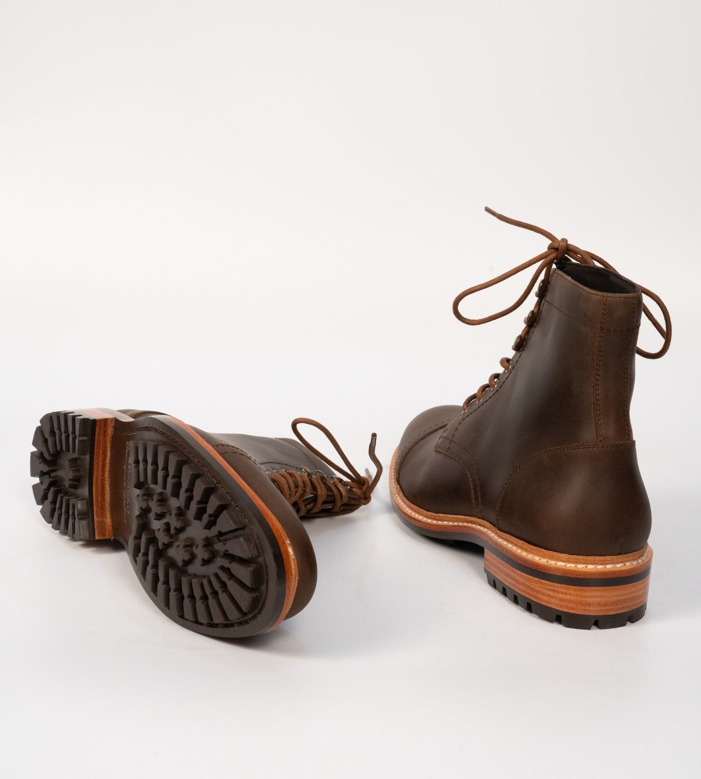 Hand-Welted Brown Oiled Leather Captoe Boot