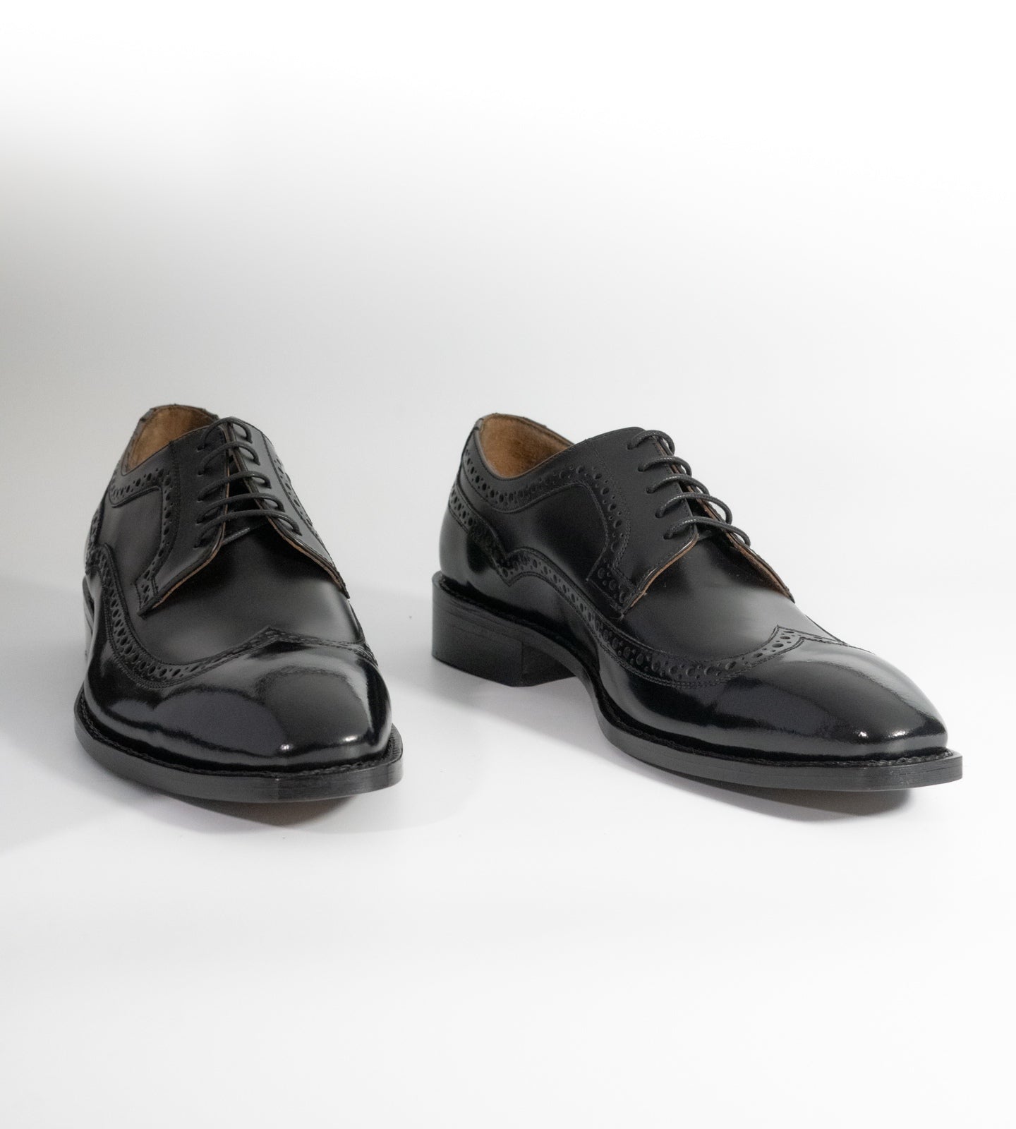 Michigan Black Calf Chiselled Toe Wingtip Derby Shoe