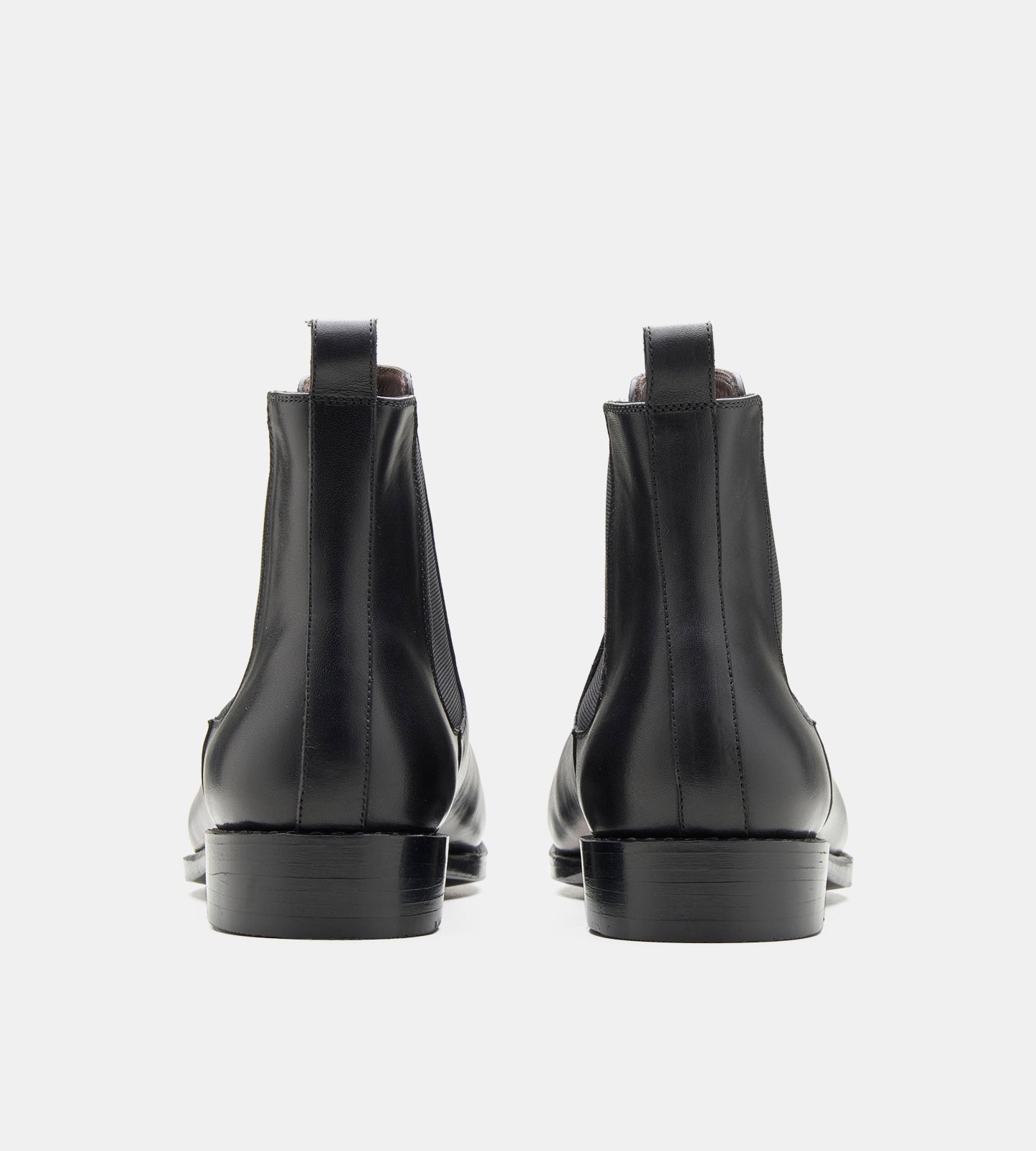 Hand-Welted Classic Chisel Toe Black Chelsea Boots