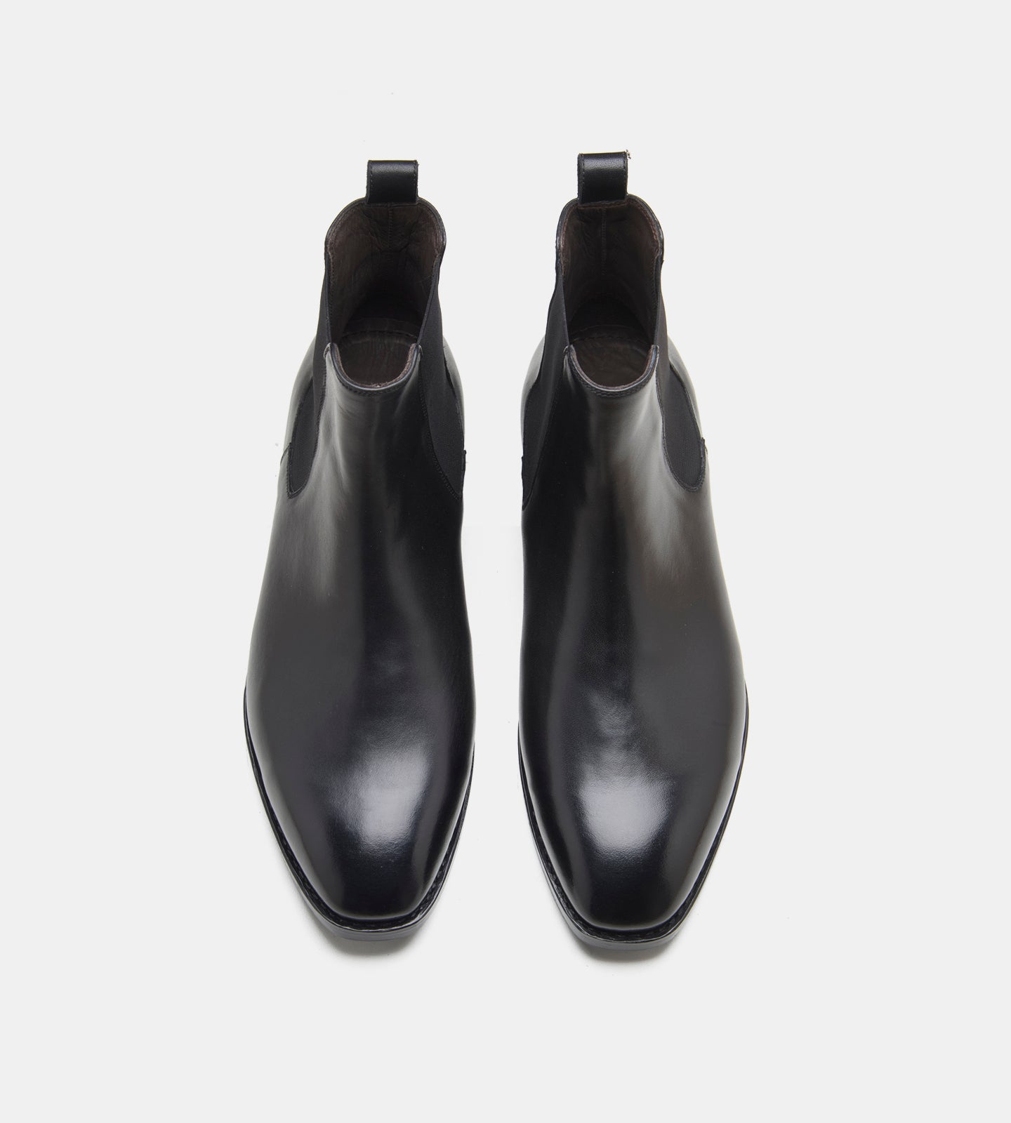 Hand-Welted Classic Chisel Toe Black Chelsea Boots