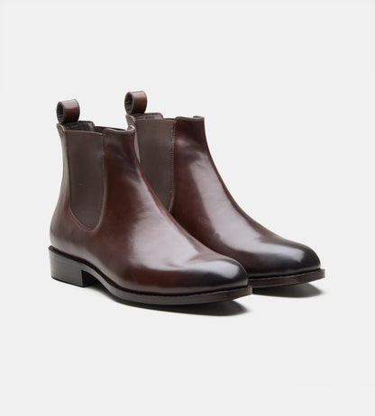 Hand-Welted Brown Wholecut Chelsea Boot