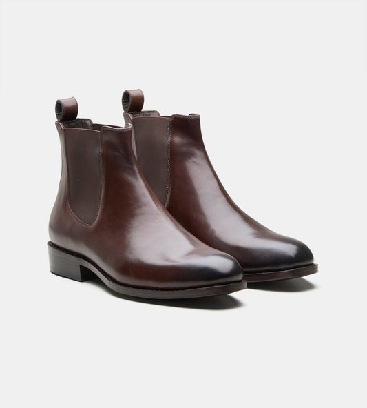 Hand-Welted Brown Wholecut Chelsea Boot