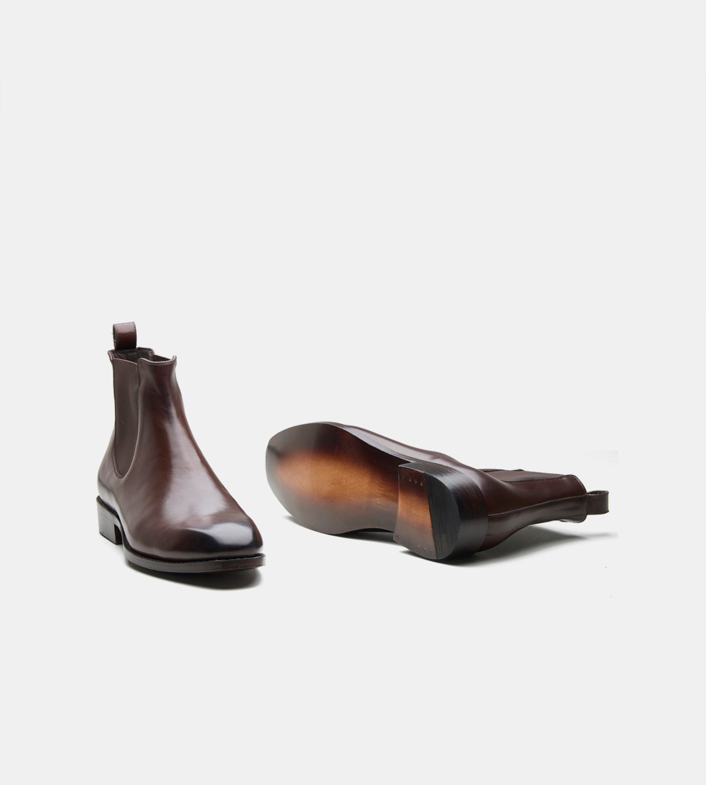 Hand-Welted Brown Wholecut Chelsea Boot