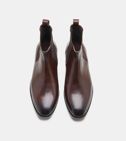 Hand-Welted Brown Wholecut Chelsea Boot