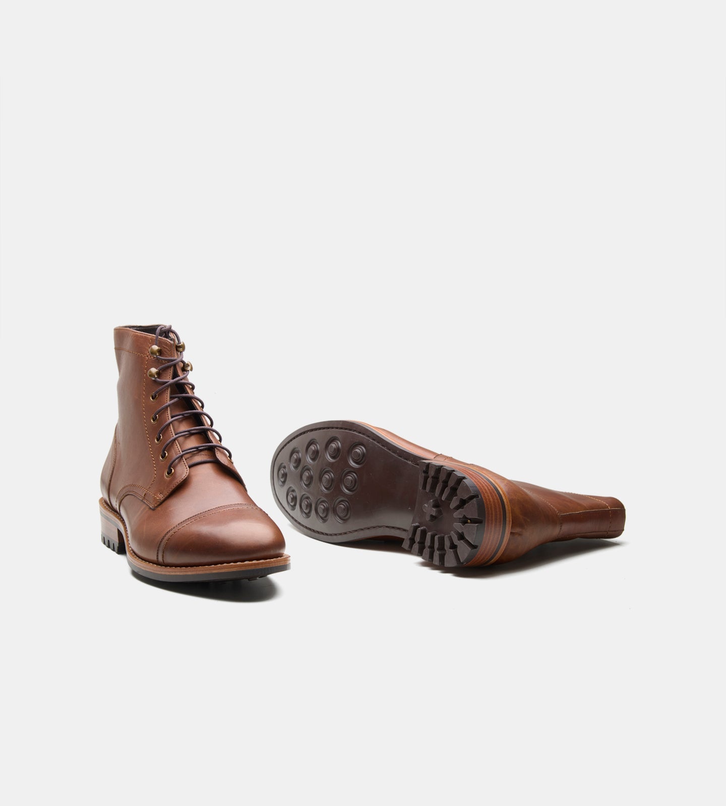 Hand Welted Miracle Tan Pull-up Captoe Boot