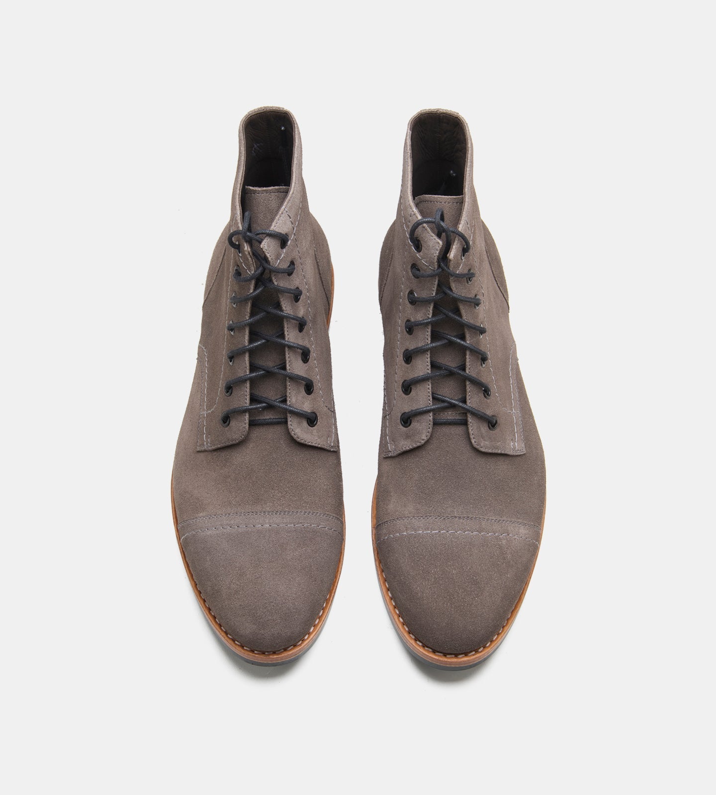 Hand-Welted Grey Suede Captoe Boot
