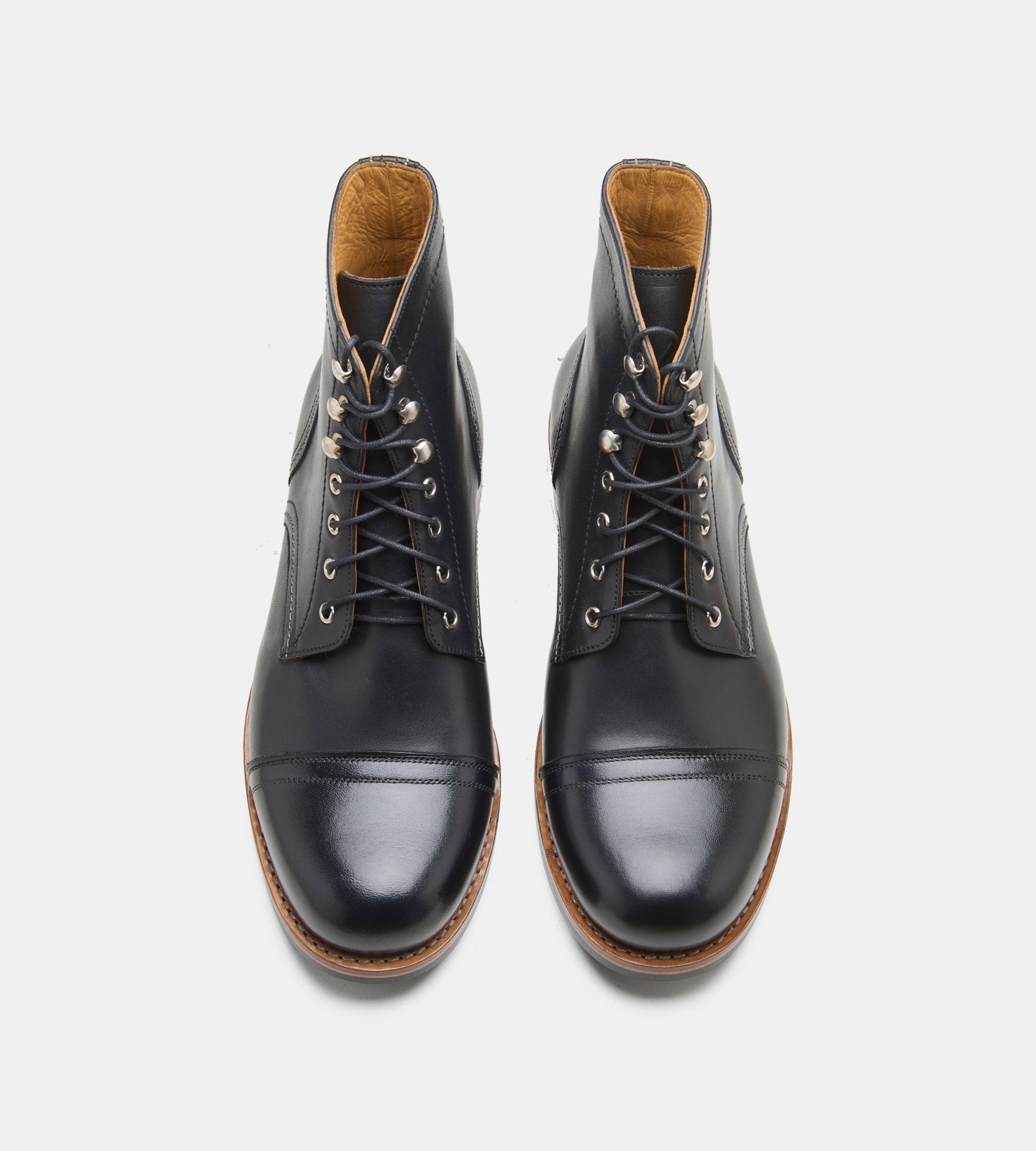 Hand-Welted Black Full Grain Work Boot