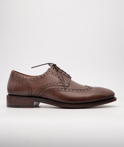 Hand-Welted Brown Wingtip Derby