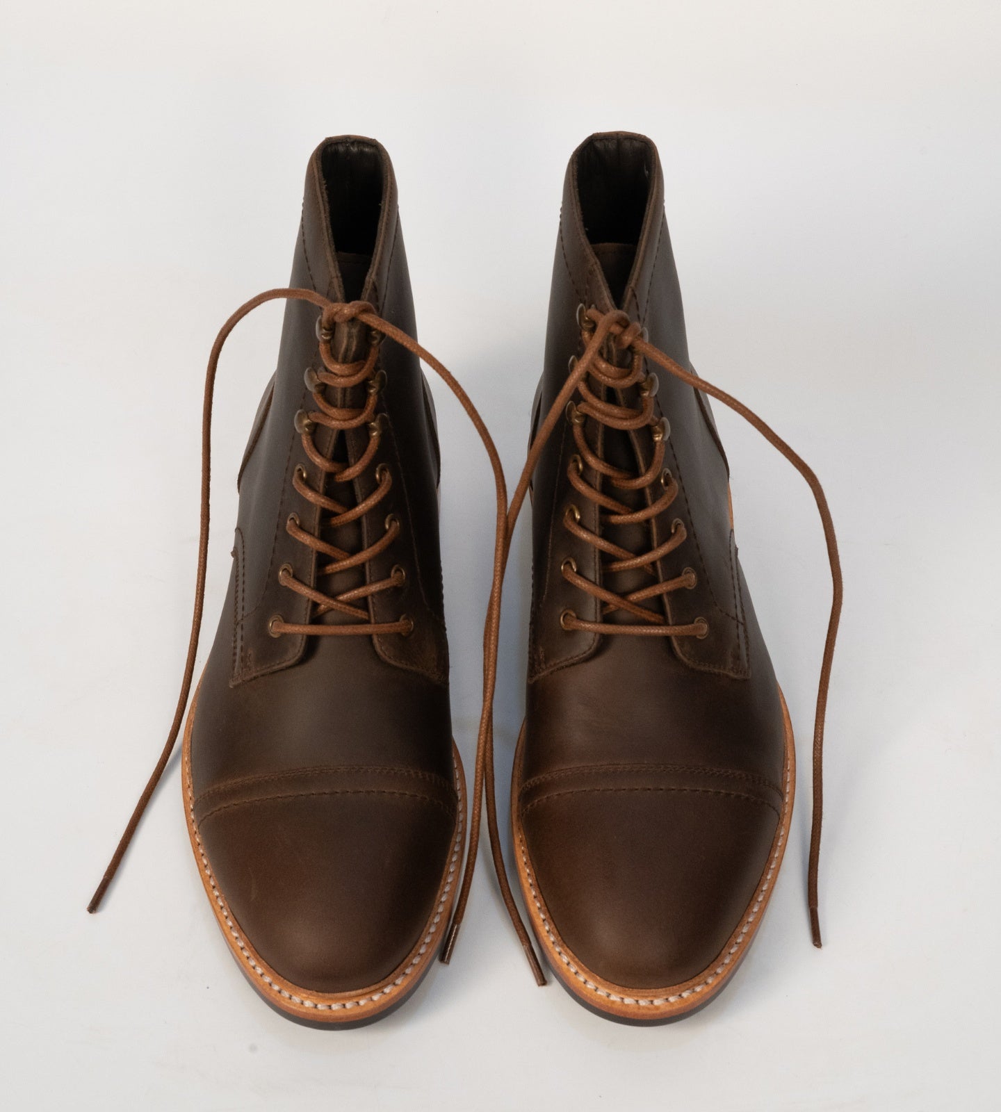 Hand-Welted Brown Oiled Leather Captoe Boot