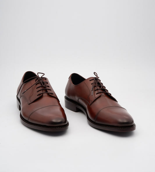 Hand-Welted Brown Captoe Derby