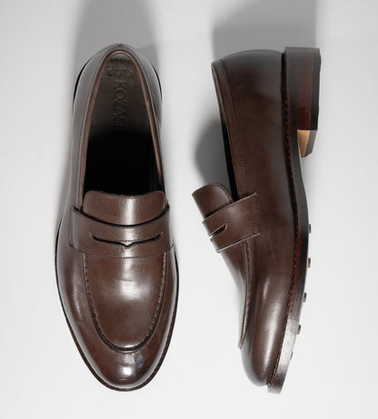 Hand Welted Classic Brown Penny Loafers