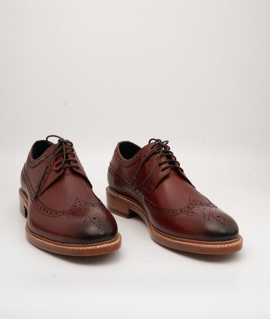 Hand-Welted Burgundy Longwing Blucher