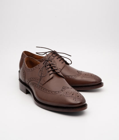 Hand-Welted Brown Wingtip Derby