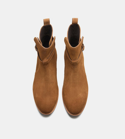 Hand-Welted Caramel Suede Jodhpur Boot