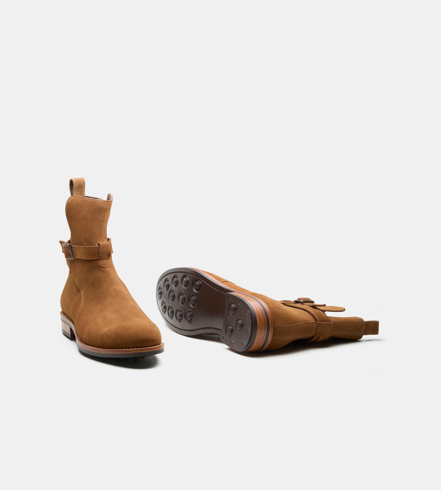 Hand-Welted Caramel Suede Jodhpur Boot