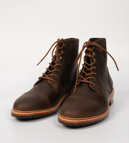 Hand-Welted Brown Oiled Leather Captoe Boot