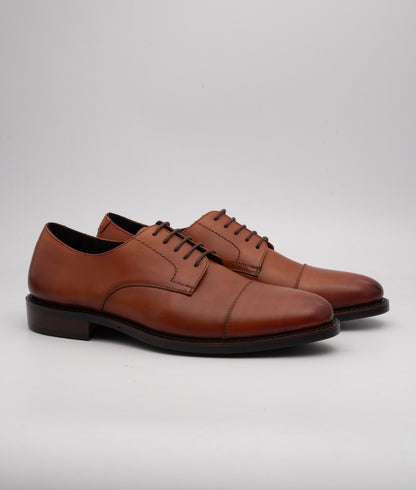 Hand-Welted Tan Captoe Derby
