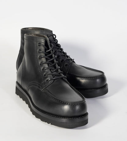 Hand-Welted Black Oiled Leather Moctoe Boot