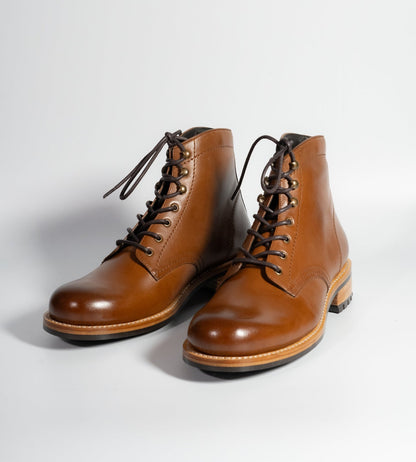 Hand-Welted Tan Leather Work Boot