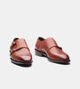 Hand-Welted Cognac Double Strap Monk Shoe