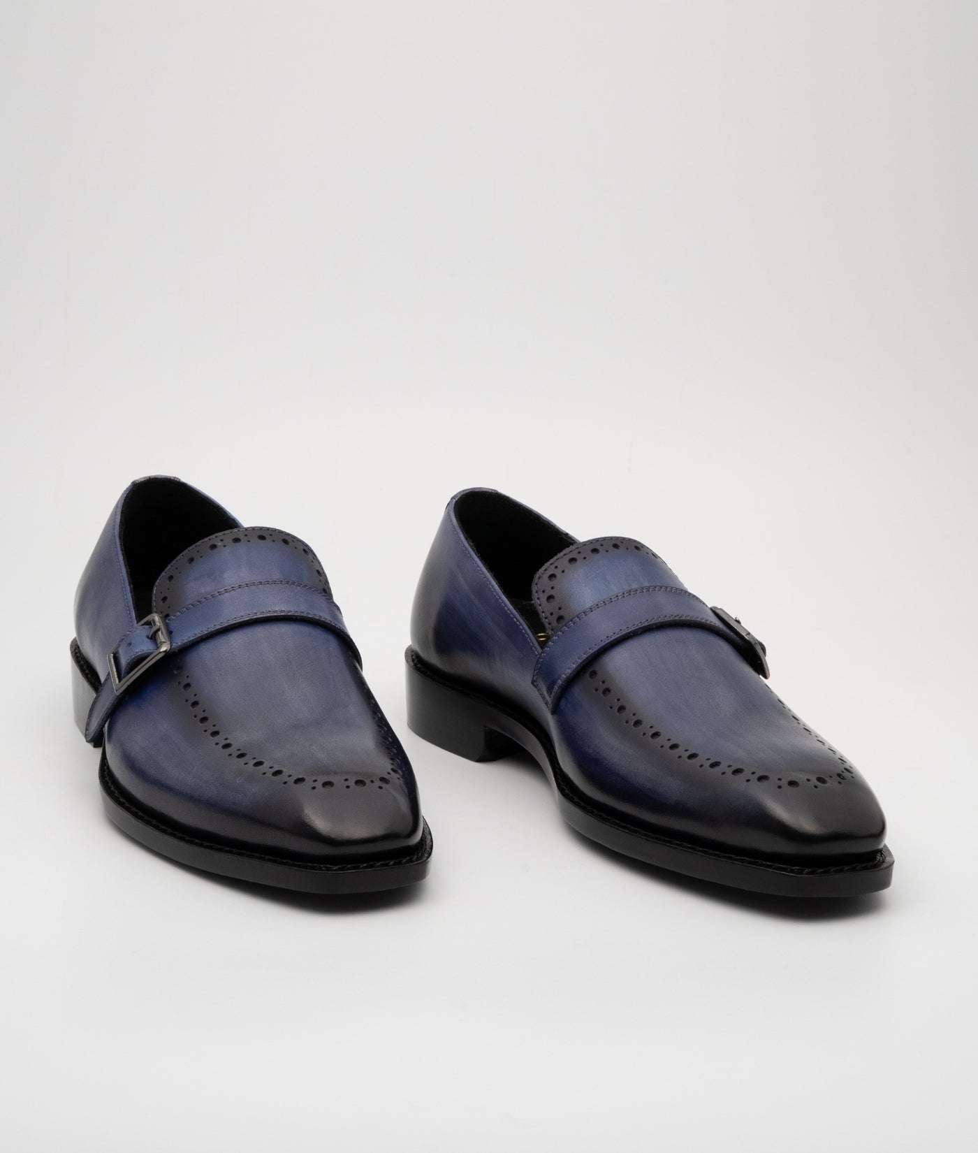 Hand Welted Dual Tone Navy Strap Loafer