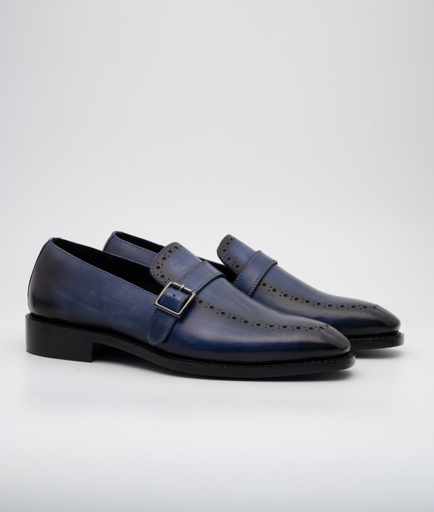 Hand Welted Dual Tone Navy Strap Loafer