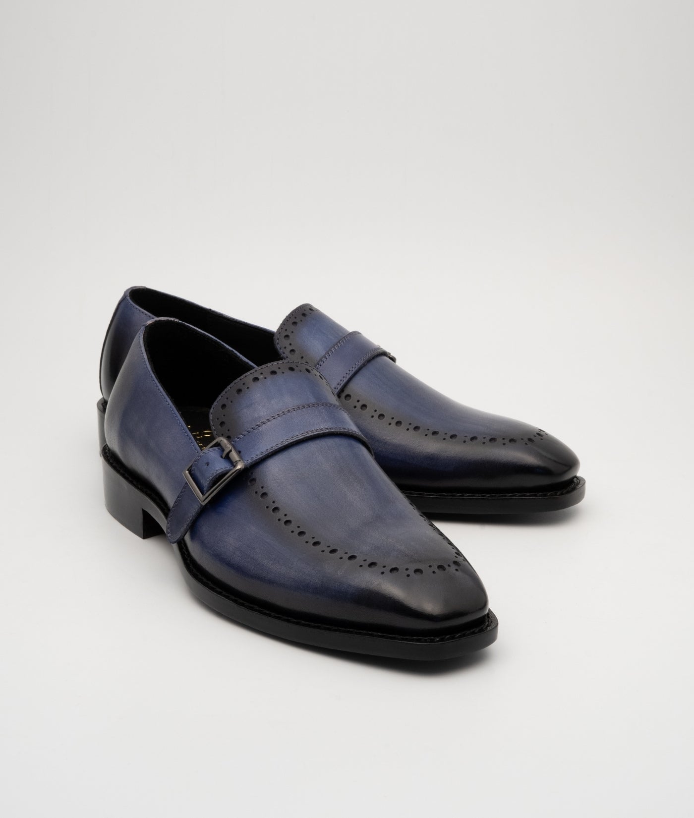 Hand Welted Dual Tone Navy Strap Loafer