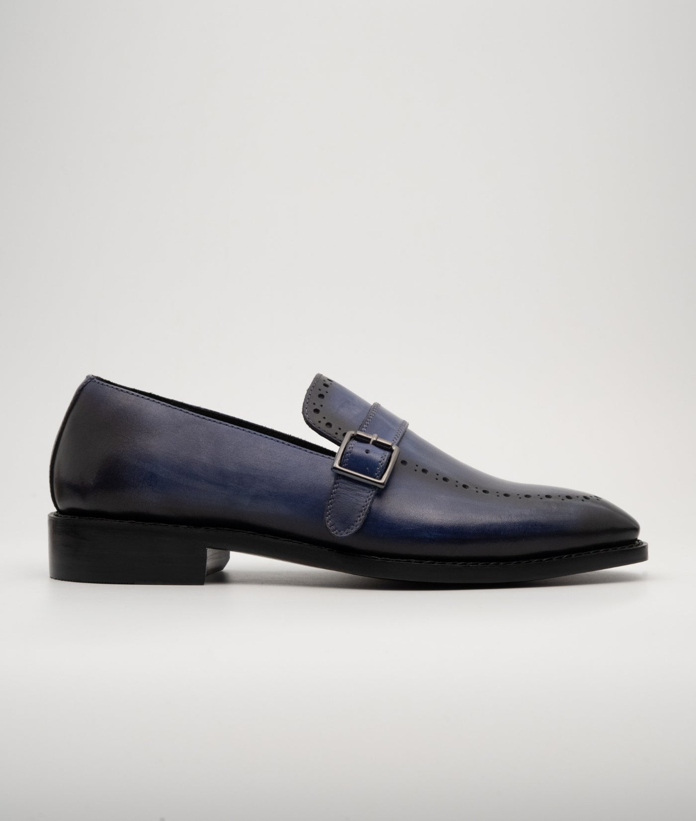 Hand Welted Dual Tone Navy Strap Loafer