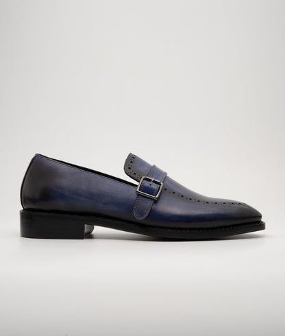 Hand Welted Dual Tone Navy Strap Loafer