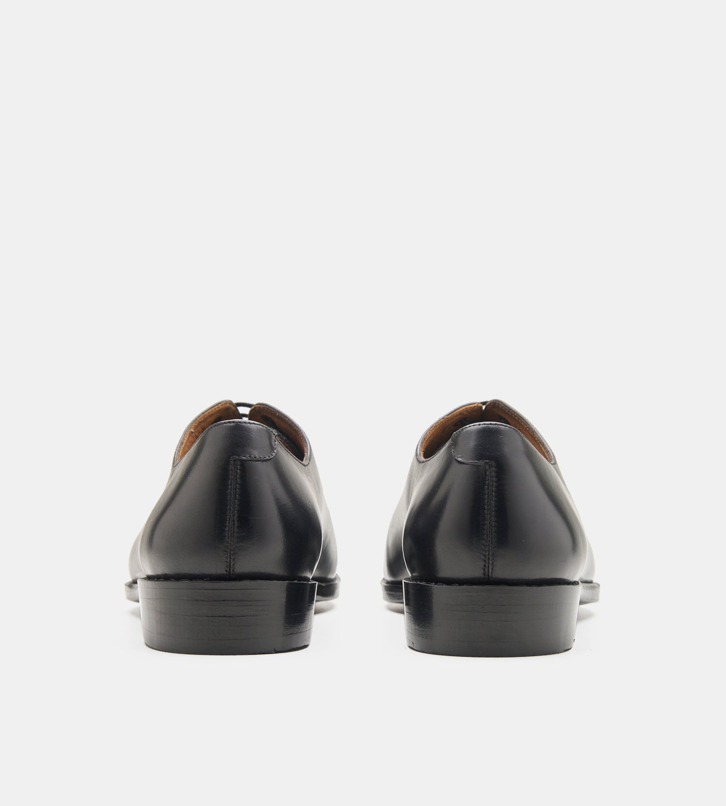 Hand-Welted Chisel Toe Black Wholecut Oxfords