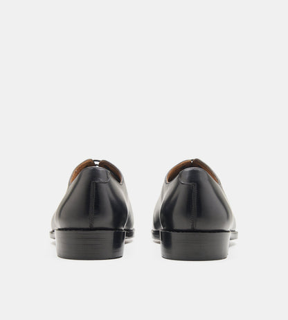 Hand-Welted Chisel Toe Black Wholecut Oxfords