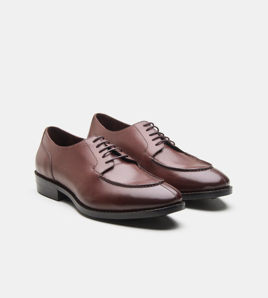 Hand-Welted Mahogany Split Toe Derby