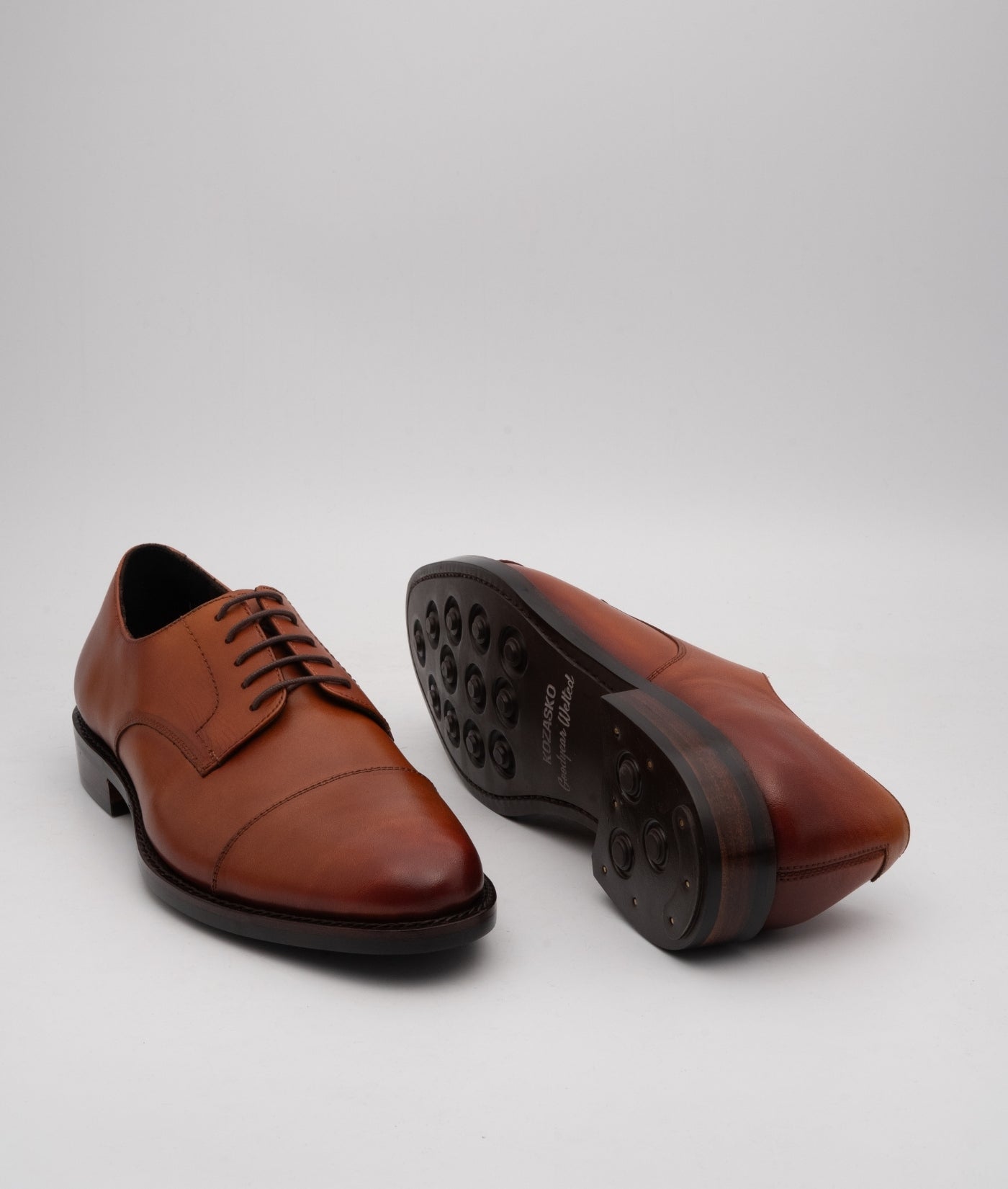 Hand-Welted Tan Captoe Derby