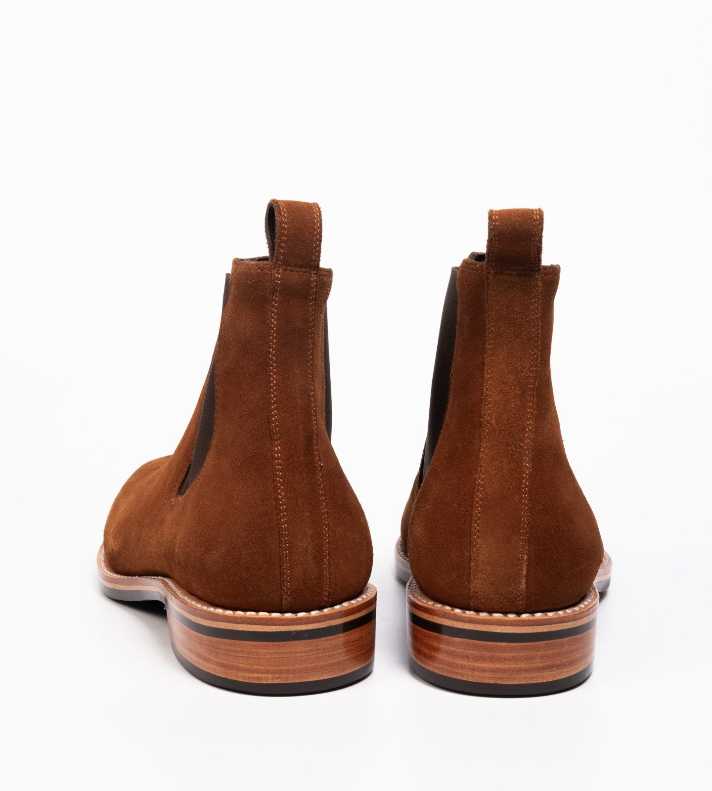 Hand-Welted Caramel Suede Wholecut Chelsea Boot