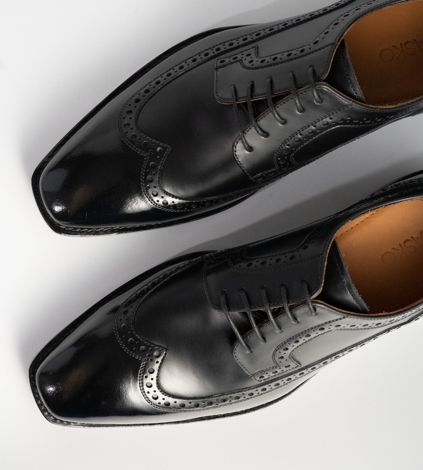 Michigan Black Calf Chiselled Toe Wingtip Derby Shoe