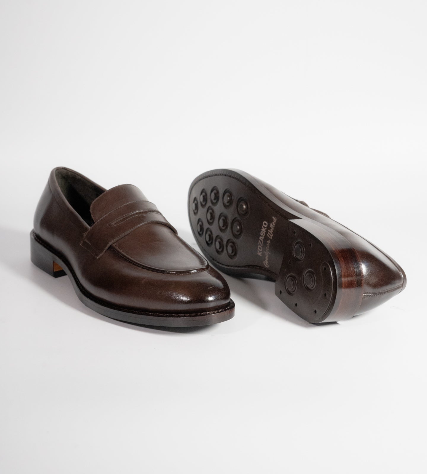 Hand Welted Classic Brown Penny Loafers