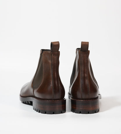 Hand-Welted Brown Oiled Leather Chelsea Boot