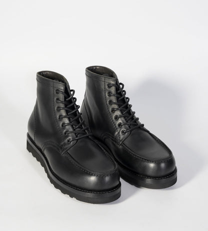 Hand-Welted Black Oiled Leather Moctoe Boot