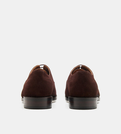 Hand-Welted Brown Suede Split Toe Derby