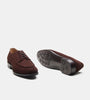 Hand-Welted Brown Suede Split Toe Derby