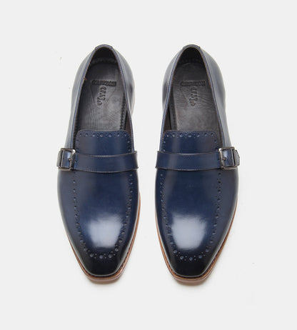 Hand Welted Navy Strap Loafer