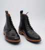 Hand-Welted Black Wingtip Derby Brogue Boot