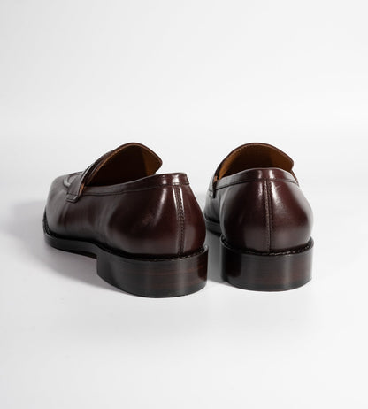 Hand-Welted Chiselled Toe Burgundy Penny Loafer